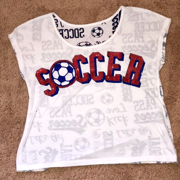 Girly Cute “Soccer” Crop top - Picture 1 of 2
